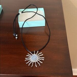 Silver Sunburst Pendant Necklace